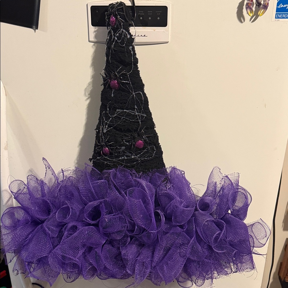 Black and Purple Witch Hat Decor